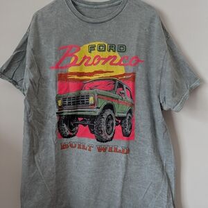 Ford Gray Graphic Tee with Colorful Bronco Design